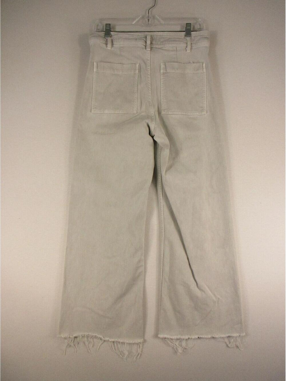 Zara Jeans Womens 8 The Marine Straight Frayed Hem Beige Straight Leg Casual - Picture 4 of 6
